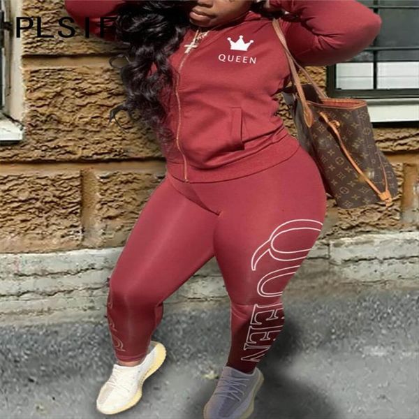 

fashion sporty tracksuit full womens tracksuits sleeve print 2 pieces outfits matching suit track suits, Gray
