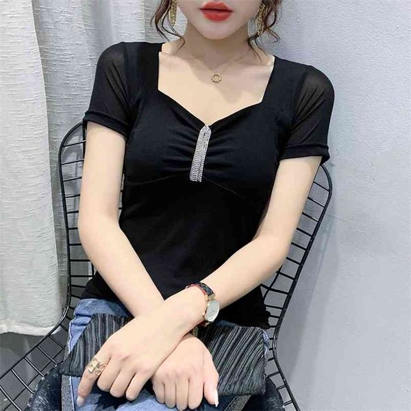 

summer leopard casual t-shirt fashion printing v-neck short sleeve women t shirt plus size -3xl 210507, White