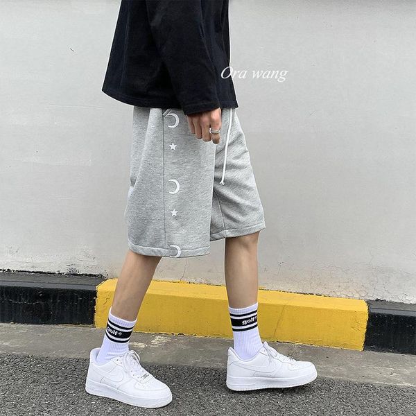 

summer men's shorts cotton sweatpants 2021 printing loose joggers men workout gyms comfortable breathable 3xl, White;black