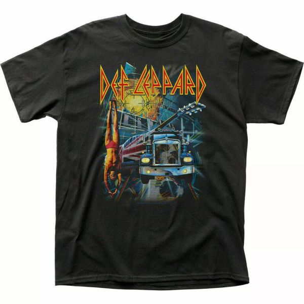 

def leppard box set t shirt mens licensed rock n roll music band tee new black, White;black