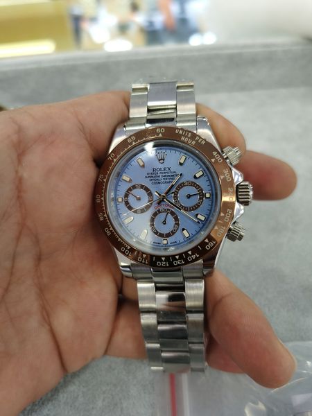 

with original box luxury mens watches 116509ln watch montre de luxe automatic wristwatches steel ring bezel 316l adustable folding buckle 20, Slivery;brown