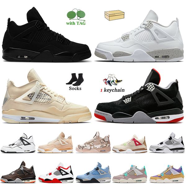 

basketball shoes 4s white oreo sail jumpman 4 mens women trainers sports veterans day bred military black wild things university blue sneake