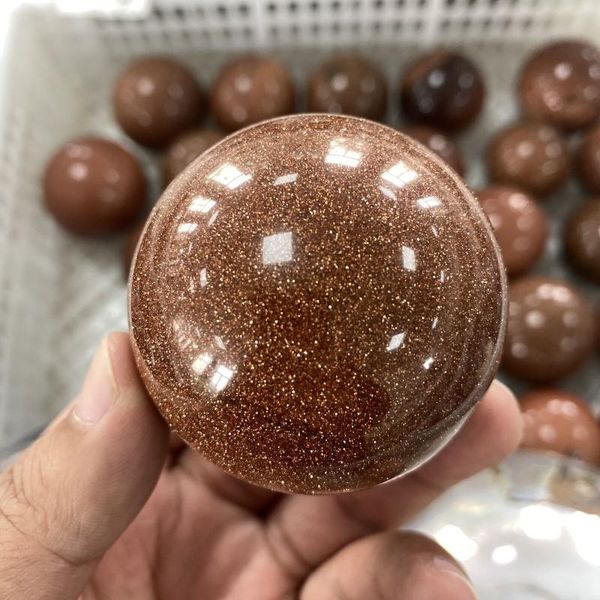 

decorative objects & figurines natural golden sand ball sphere quartz crystal heals 300-400g 1pc
