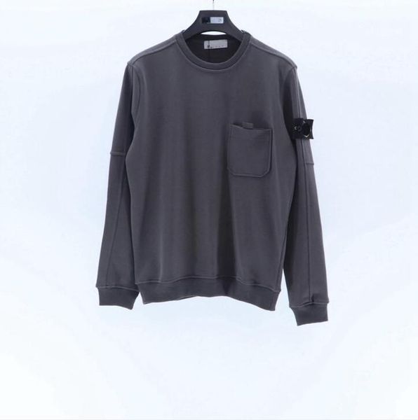 

2021 men's sweatshirt pullover pocket comfortable cotton simple boy couple badge loose o-neck sweatshirts, Black