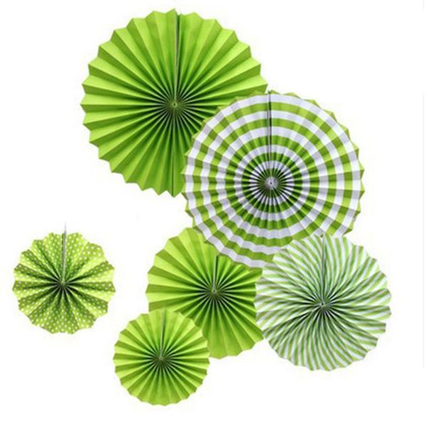 

6pcs paper fan flowers assorted wedding baby birthday party tissue decoration foldable reusable home decor decorative & wreaths