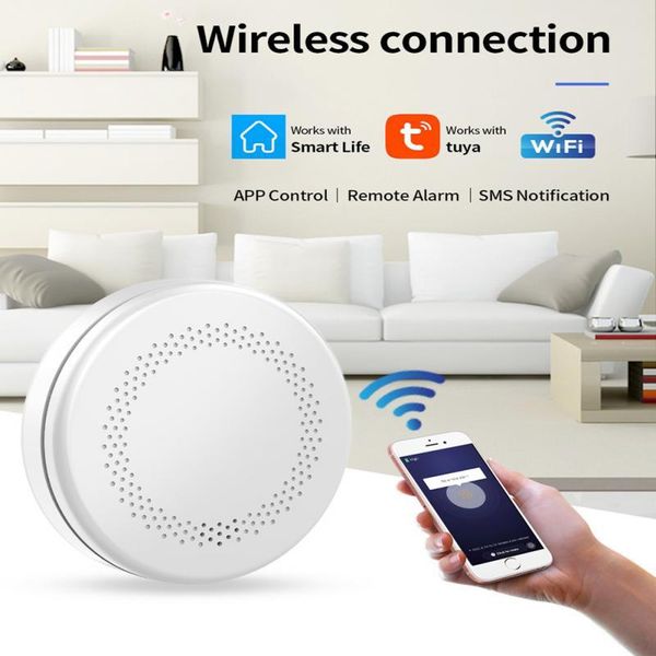 

smart home control tuya wifi 2in1 smoke detector carbon monoxide fire alarm sensor wireless security system app