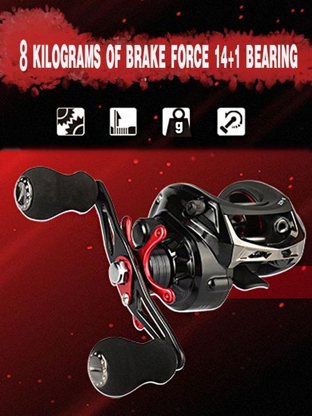 

14+1b fishing wheel water metal pressure rod high speed than bait reel luya line accessories baitcasting reels