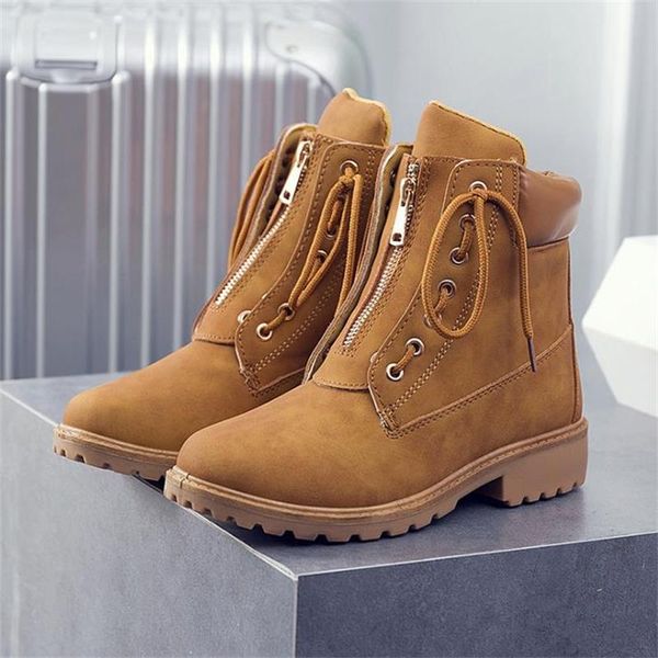 

boots high platform lace up ladies ankle casual women's shoes autumn winter motorcycle non-slip, Black