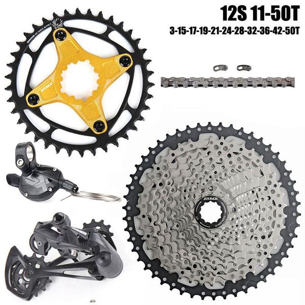

bike derailleurs sx eagle groupset 1x12 speed mtb 11-50t cassette with 34t 38t 104bcd direct mount steel chainring crown
