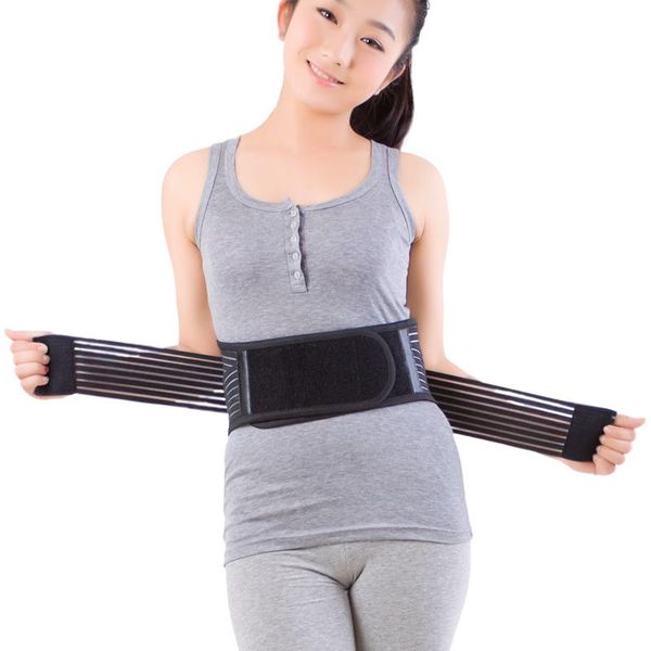 

adjustable tourmaline self-heating magnetic therapy waist support belt lumbar back brace drop wholesale, Black;gray