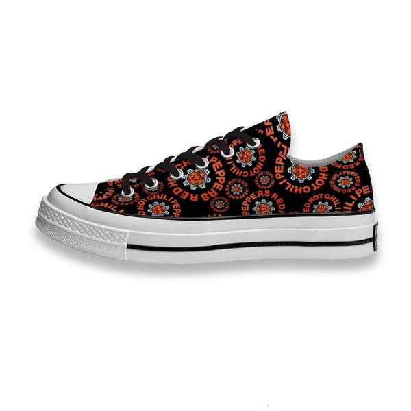 

custom printed shoes red chili peppers band on black sneakers low mens womens skateboard sport footwear diy trainers canvas