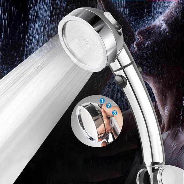 

bathroom shower heads handheld water saving head plastic abs chrome finish high pressure spa/rain showerhead with sswitch+hose