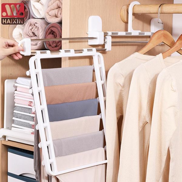 

hangers & racks multi-functional adjustable trouser rack stainless steel multi-layer traceless hanger clothes
