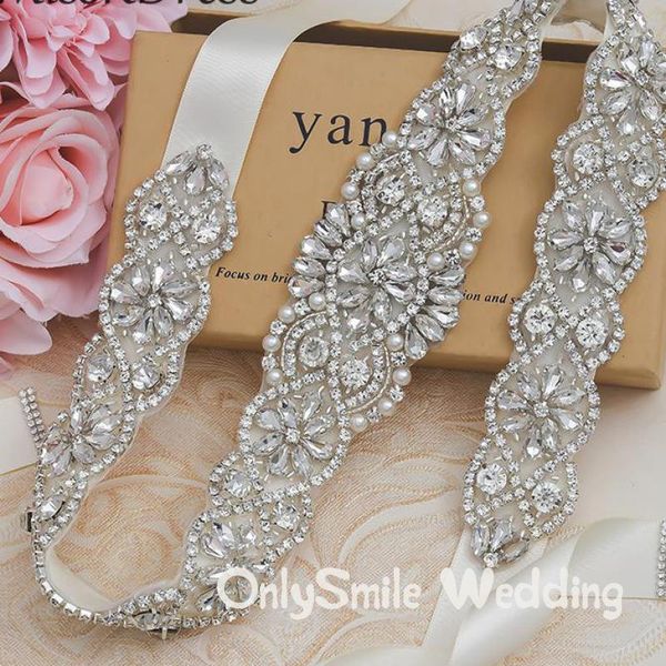 

wedding sashes bridal belt crystals accessories belts for women dress sash of the bride, White