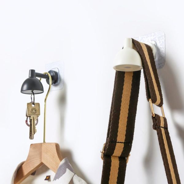 

hooks & rails adhesive hook with magnetism creative lamp shaped wall mounted key holder no drilling for hanging hat bag keychain ts2