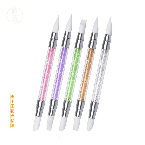 

embossing silicone point drill double crystal carving pen manicure tool