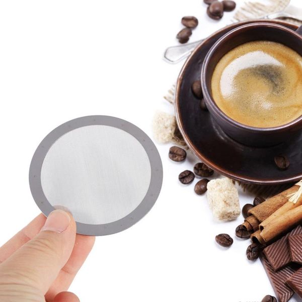 

coffee filters 1pc reusable stainless steel disc metal ultra thin filter for maker kitchen accessories