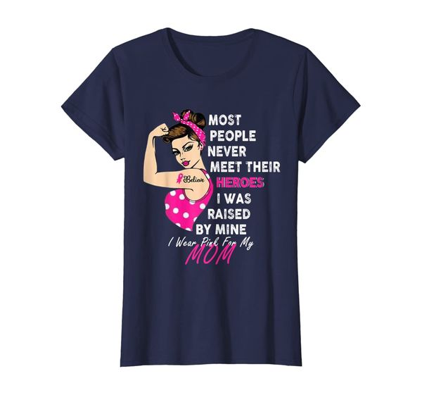 

womens i wear pink for my mom breast cancer awareness t-shirt, White;black
