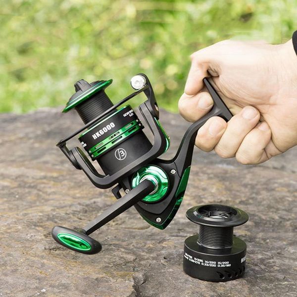 

high speed double spool spinning fishing reel 5.1:1/5.2:1 gear ratio reels left/right hand pesca fish wheels baitcasting