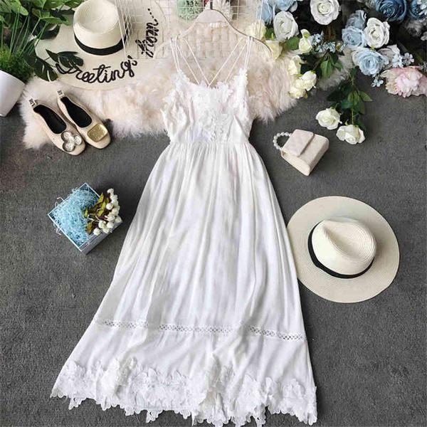 

dresses bohemian tourist beach female super fairy white suspender skirt open back dress summer, Black;gray