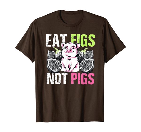

Funny "Eat Figs Not Pigs" Vegan Herbivore Pun Quote Gift T-Shirt, Mainly pictures