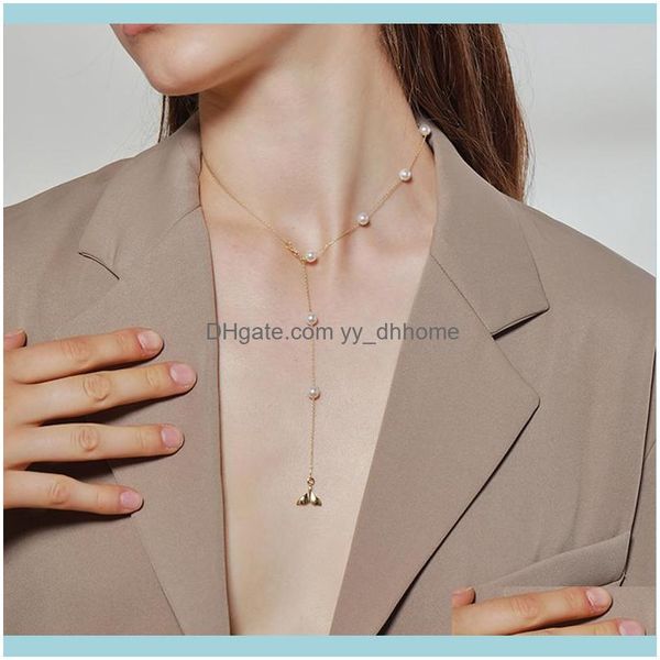 

pendant & pendants jewelrypendant necklaces dainty mermaids tail modelling long necklace for women elegant simple decorated multiple pearl l, Silver