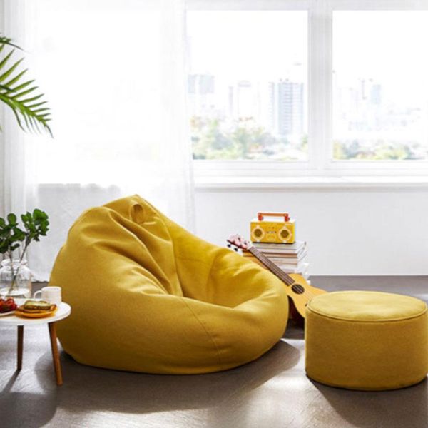 

large small lazy sofas cover chairs without filler linen cloth lounger seat bean bag pouf puff couch tatami living room beanbags chair cover