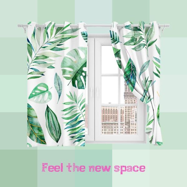 

curtain & drapes full shade customized green plants bedroom living room princess bay window punch hook blackout
