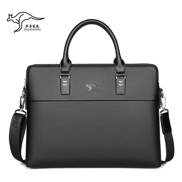 

briefcases men's portable briefcase male business shoulder cross-body bag pu fashion casual messenger lapfor meeting documents