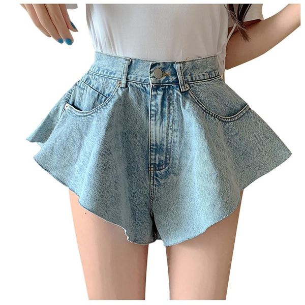 

women's shorts 2021 summer fashion mesh clothing short light blue denim washed pockets zippers female bottoms spodenki damskie ropa, White;black