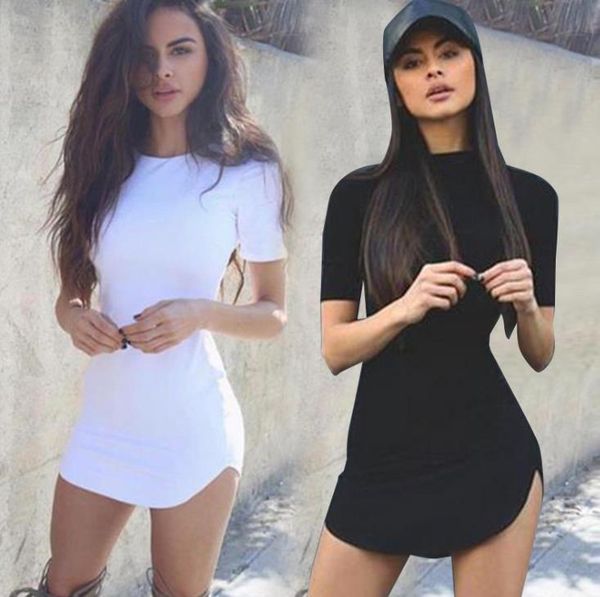 

casual dresses 2022 mini hip dress nightclub women's summer wild fashion charming pure color short, Black;gray