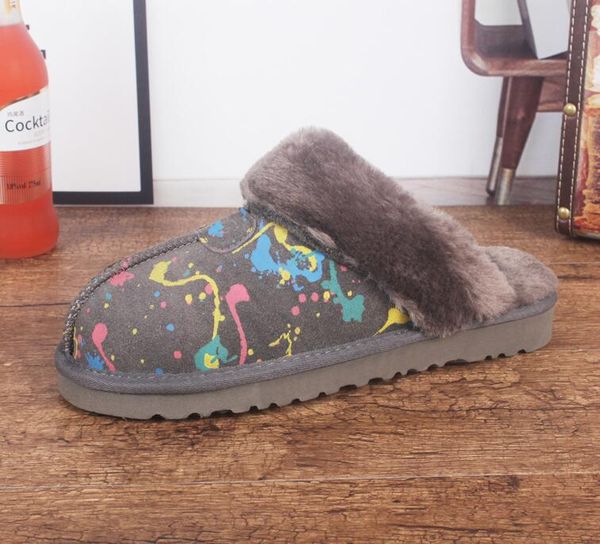 

classic women slippers australian snow boots cow suede leather waterproof winter shoes keep warm shoes leather boots shoes black pink