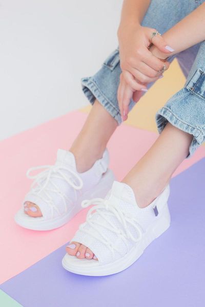 

sandals mastel knitwear laced with soft pad white, Black