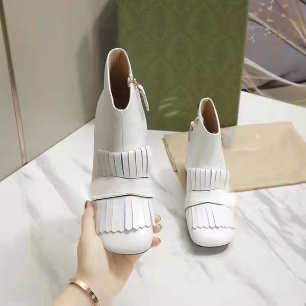 

2021 latest high-quality brand high-heeled women's boots luxury custom logo soft and comfortable all leather raw packaging 35-41, Black