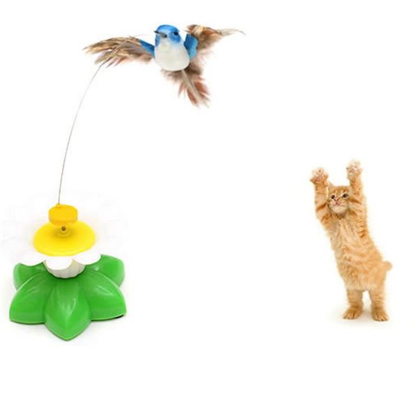 

electric swivel seat birdie funny cat pet toy kitten auto flying birds kitty teasing toys drop sale