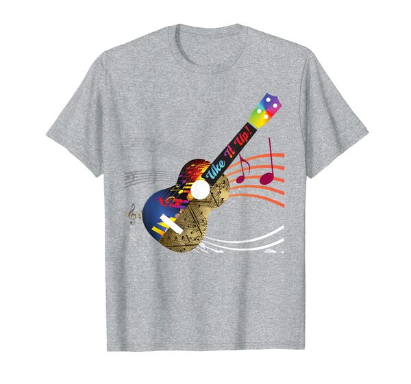 

uke it up with musical notes ukulele tshirt, White;black