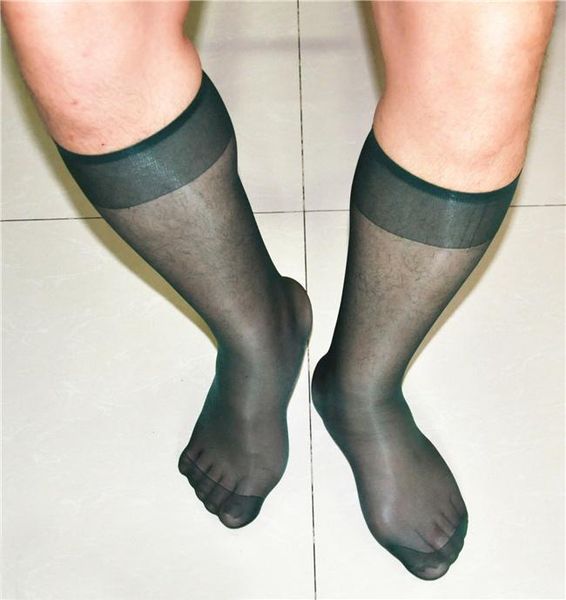 

men's socks dark green ultra-thin tube the color of pure silk japanese, Black