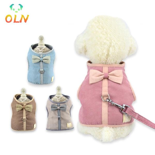 

dog collars & leashes fashion pet vest small medium dogs chihuahua yorkie teddy traction rope leash set puppy cat harness collar bell cute