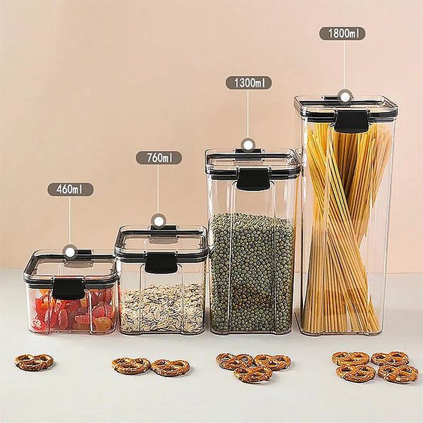 

storage bottles & jars 2021 460/700/1300/1800ml tank kitchen sealed transparent