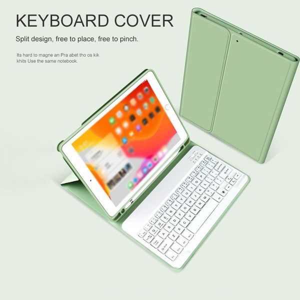 

keyboards slim portable mini wireless bluetooth keyboard+pu leather magnetic adsorption keyboard case cover removable tablet