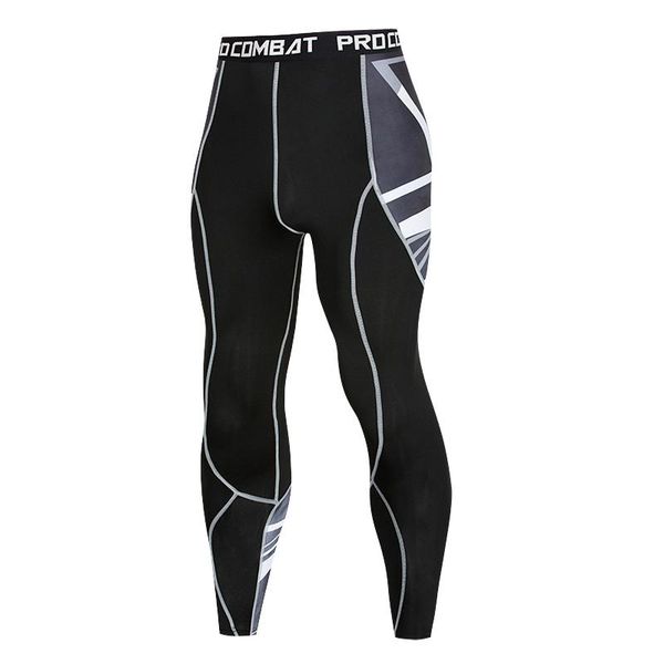 

men's pants brand compression tight-fitting trousers running sports gym fitness skin quick-drying exercise training, Black