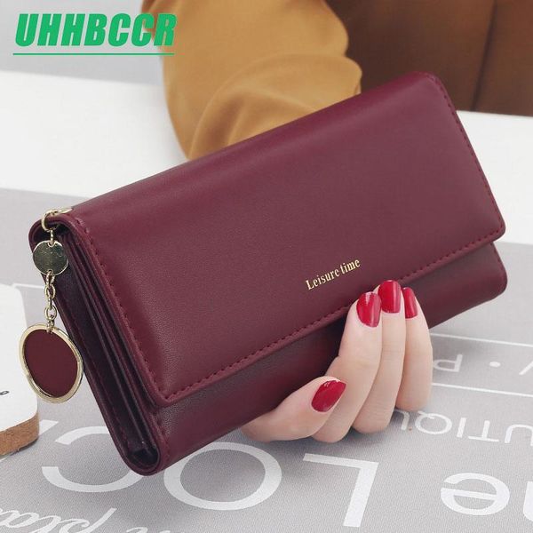 

wallets fashion women long style multi-functional wallet purse fresh pu leather female clutch card holder, Red;black