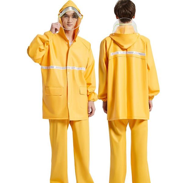 

raincoats thick waterproof raincoat suit men and women rain coat pants set cycling motorcycle hooded hiking ourdoor jacket wear