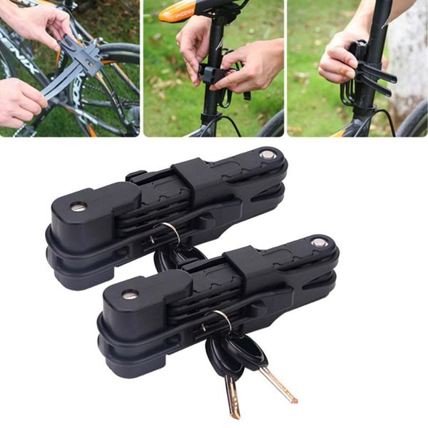 

bike locks universal folding lock steel cable anti-theft riding tool for mtb road (black)