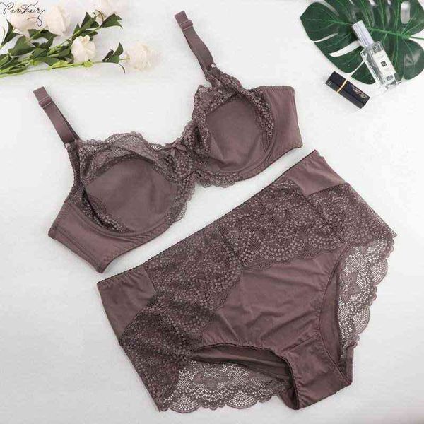 

nxy set parifairy floral lace ultra thin bra and panties set large size underwear lingerie women brassieres d cup 38-48 xl-6xl 1127, Red;black