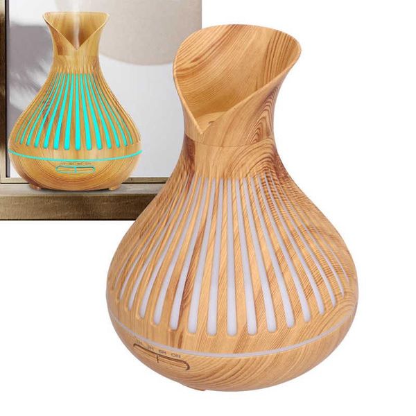 

humidifiers 400ml wood grain aromatherapy diffuser remote control essential oil night light humidifier for home office