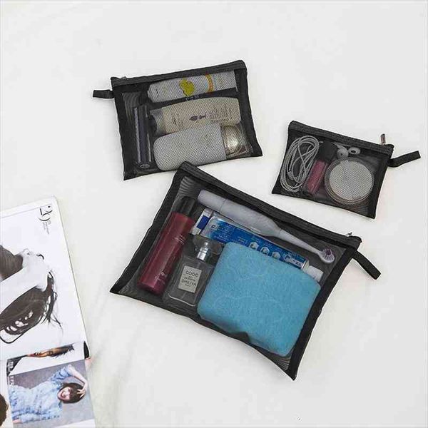 

3piece set transparent women cosmetic bags travel function makeup case zipper make up organizer storage pouch toiletry wash