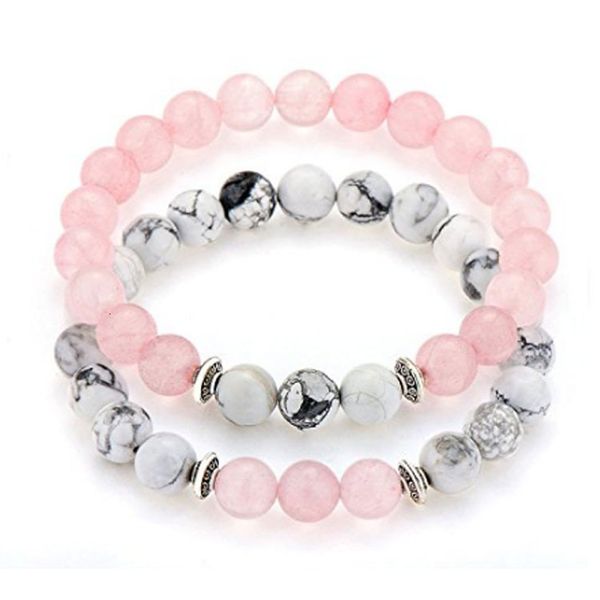 

bracelet popular 8mm crystal white pine frosted stone lovers, Golden;silver