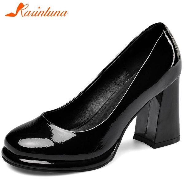

dress shoes karin fashion 2021 platform office lady pumps woman chunky heels concise women, Black