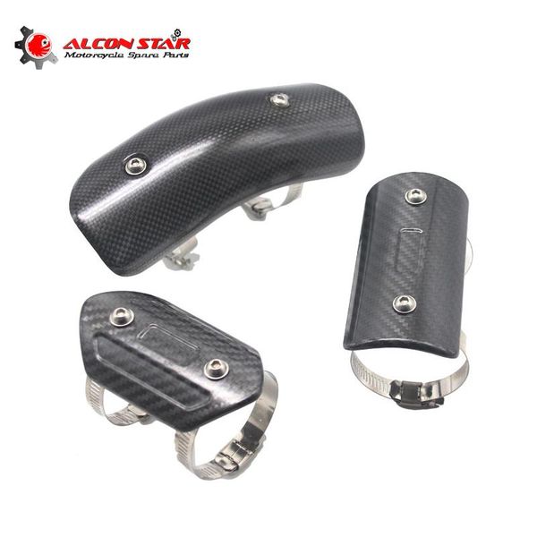 

motorcycle exhaust system alconstar- middle mid link connecting pipe protector heat shield cover carbon fiber anti-scalding shell er6n